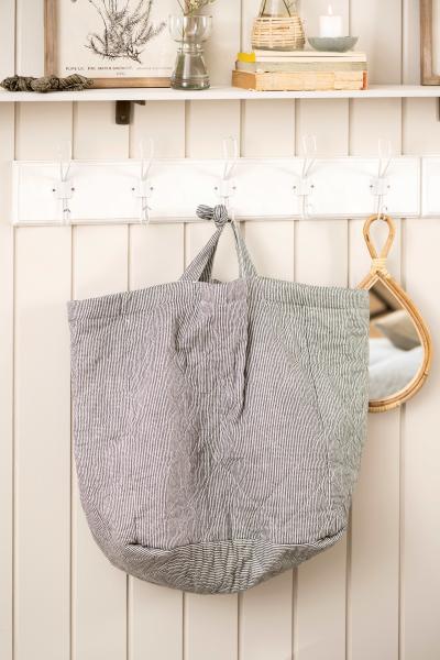 Tasche IB Laursen weiß und dunkelgrau gestreift